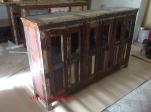 Armarios de madera reciclada de estilo antiguo sólido Shiva (para el hogar, la sala de estar y el jardín) (para uso en el hogar y en el hogar) - Product Image 2