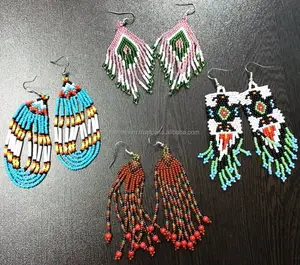 Tribal Kuchhi Earrings Hoop Earring ear cuffs Beaded Tassel Earring