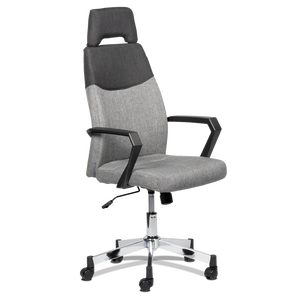 Chaise de bureau ergonomique, en tissu, avec base chromée, pour ordinateur de bureau, fauteuil de qualité supérieure, couleur grise, pour hommes, 6005 - Product Image 1