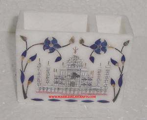 ขาตั้งปากกาการ์ดดีไซน์แบบทัชมาฮาลฝังหินอ่อน - Product Image 1