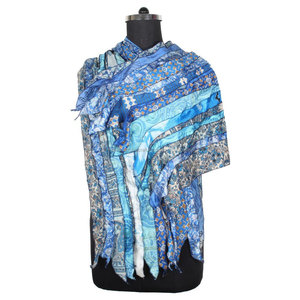 Vintage <b>Indian</b> Silk Stitch Girl's Neck Wrap Reversible Stole <b>Indian</b> Sari Patches Reversible <b>Scarf</b> Colorful Striped <b>Scarf</b> Vintage - Product Image 1