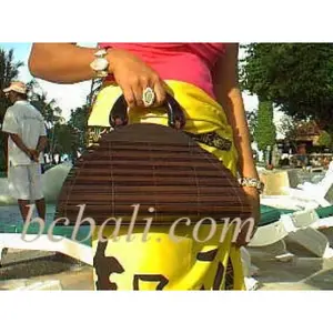 महिलाओं लकड़ी बांस हैंडबैग ज़ेबरा डिजाइन