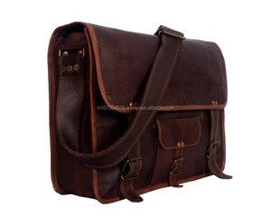 Professional Handmade 100% Genuine Leather Messenger Crossbody Shoulder <b>Bag</b> For Laptop & <b>Tablet</b> Unisex <b>Bag</b> With Adjustable Strap - Product Image 2