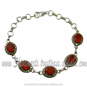 Accessoire pour femme Bracelet en pierres précieuses cornaline en argent sterling 925 Autres bracelets et bracelets fins Fournisseur et exportateur de bijoux - Product Image 3