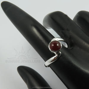 Variedad lindo puro señoras anillo joyería 925 plata esterlina sólida genuino rojo CARNELIAN redondo cabujón piedra preciosa elegante - Product Image 3