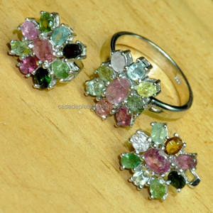 Conjunto de Collar de Cadena de Plata con Piedra Preciosa de Turmalina, Collar Turco Vintage con Moneda para Mujer, Conjuntos de Joyería - Product Image 2