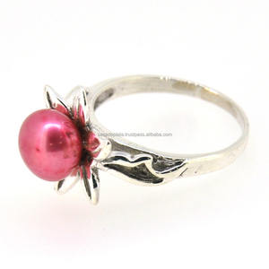 Bague en pierre précieuse perle rose, bague fabuleuse bague unique bague bon marché Fusion jolie bague en argent sterling 925 avec plaqué argent. - Product Image 2