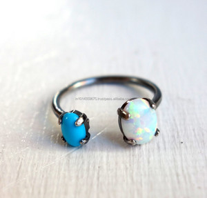 White <b>Opal</b> <b>Ring</b> White Stone Silver Plated Jewelry for Wedding Party Anniversary - Product Image 1