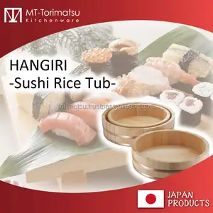 Peralatan Dapur Kayu Jepang Bak Pencampur Nasi HANGIRI untuk Toko Sushi