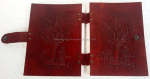 กระเป๋าหนังใส่สมุดแพลนเนอร์แบบวินเทจแบบมีปุ่มล็อคลายนูนต้นไม้แห่งชีวิตทำด้วยมือ - Product Image 4