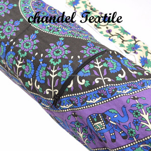 Bolso de esterilla de Yoga de algodón hecho a mano indio DISEÑO DE Mandala Floral estilo abierto correa de hombro bolso impreso al por mayor de moda - Product Image 4