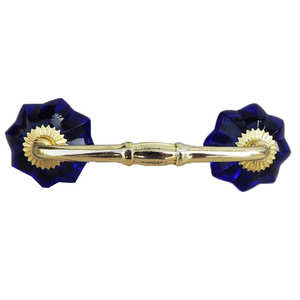 Poignée d'armoire en vrac faite à la main bleu verre argent métal vente en gros poignée de commode Lot Vintage poignée de tiroir poignée de porte Unique - Product Image 3