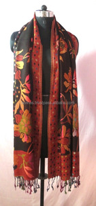 Cashmiri <b>Pashmina</b> Girls Neck Wrap Women Wear Hijab Scarf Girls Dupatta Shawl Wholesale Stole Scarves Designer Floral Print Scarf - Product Image 3