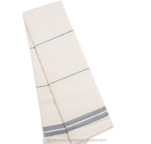 Toallas de té blancas a rayas Toalla de té decorativa Aspecto elegante Toalla de té de algodón 100% a precio asequible Exportador en India - Product Image 1