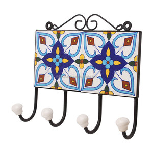 Crochets muraux en céramique blancs faits à la main pour vêtements sur HK-434 INDIANSHELF - Product Image 1