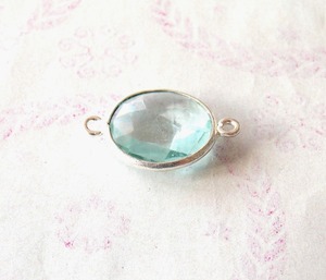 Aqua Quartz Forma hecha a mano Plata de Ley 925 Chapado en oro 12mm Piedras preciosas Doble fianza Bisel facetado Conector Joyería - Product Image 5