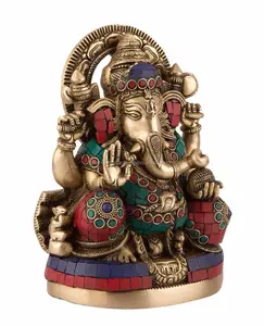 Tượng Thần Tượng Ganesha Ganpati Tác Phẩm Điêu Khắc Mới Bằng Đồng Ngọc Lam Hindu Ganesha Thần Tượng Tôn Giáo Chúa Tể Thành Công Ganesh Ganesha