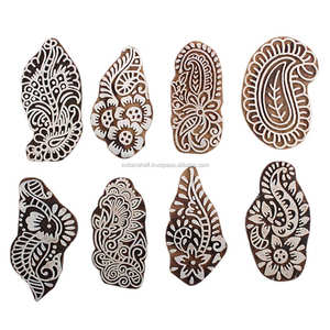 Blocs d'impression en bois floraux faits à la main de mélange pour l'impression de toile blocs en bois naturels - Product Image 1