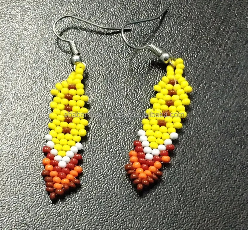 Samen perlen Ohrringe indische Perlen Modeschmuck Hippie Perlen hand gefertigten Ohrring