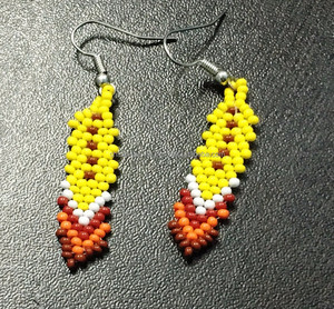 Pendientes de cuentas de semillas, joyas de moda de cuentas indias, pendientes hechos a mano de cuentas Hippie - Product Image 1