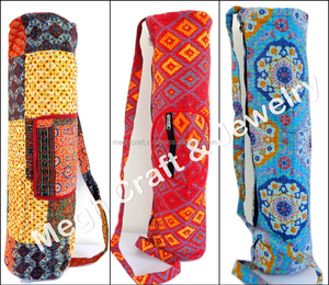 Sac de Gymnastique Fait à la Main en Coton Kantha Unisexe Style Indien Sac de Tapis de Yoga Cross Body Sacs à Main de Designer pour la Pratique du Yoga-Vente en Gros - Product Image 1