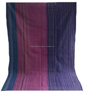 Quilt Kantha authentique fait à la main en coton Sari Vintage Stripe Patchwork - Product Image 3