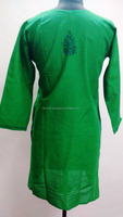 Kurti de fête en coton brodé Chikan, respirant et à séchage rapide, le plus vendu, pour femme, tailles personnalisées disponibles, prix compétitif