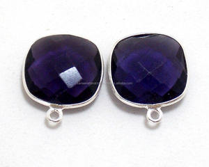 Améthyste 925 Faits à la main En Argent Sterling Lunette Connecteur - Product Image 1