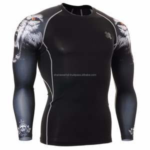 Custom BJJ Rash Guard para adultos Poliéster Casual Ropa deportiva Hombres Sublimado Logo Cremallera Decoración Tejido de punto Suministro OEM - Product Image 1
