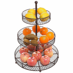 3-Tier Countertop Metal Fruit <b>Vegetable</b> Basket Holder Iron Household Organizer Decorative Bowl <b>Stand</b> Kitchen Home Storage basket - Product Image 2