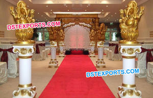 Royal Wedding Fiber Pillars Wedding <b>Square</b> Small Pillars Wedding Pearl White Aisleway Pillars - Product Image 3