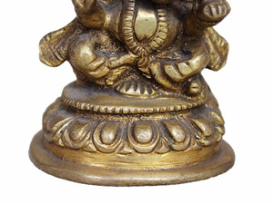 Estatua de lujo hecha a mano tradicional para decoración del hogar, escultura de estatua de Dios, elefante fundido, Ganesha, Señor de latón dorado indio, SMG-81 - Product Image 4