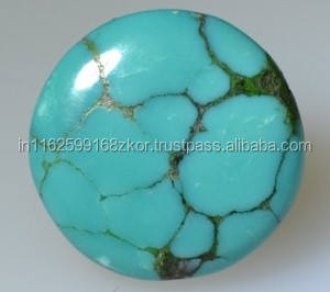 Venta al por mayor 15mm Natural turquesa azul redondo cabujón corte piedra preciosa suelta para joyería colgantes y anillos - Product Image 2