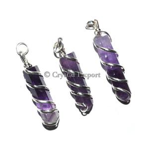 Pendentifs enroulé en améthyste, en fil, meilleure vente - Product Image 1