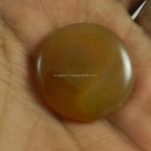 Calcedonia amarilla natural de 30 mm, 10.15 g, cabujón redondo, piedra preciosa para joyería - Product Image 3
