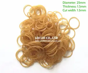 Transparent Yellow & Natural色弾性天然ゴムバンド家庭用/Diameter 25ミリメートル100% Natural Rubber Band産業