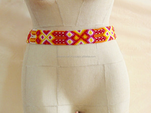 Cinturón Mexicano de Macramé en Colores Neón Atardecer, Cinturón Mexicano Vintage Hecho a Mano, Cinturón Boho Chic, El Arte del Hecho a Mano - Product Image 1