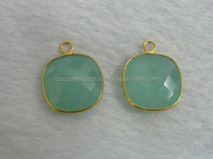 Conector de piedras preciosas de Calcedonia, ajuste de bisel de plata a granel, joyería de moda - Product Image 4