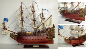 LE SOLEIL ROYAAL Maquette de bateau en bois artisanale pour enfants de 5 à 7 ans Jouets classiques du Vietnam - Product Image 3