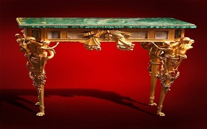 Décoration d'intérieur moderne et élégante en malachite, dessus de table, bois industriel, verre, pierre d'améthyste semi-précieuse, objets décoratifs - Product Image 4