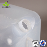 Bidon pliable transparent en plastique de 4 L avec bouchon à vis pour l'eau, étanche