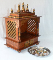 Tiroir de rangement en bois pour Mandir de prière |   Temple sculpté à la main pour la décoration de la maison |   Design traditionnel pour mariage, anniversaire, célébration