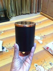 Vente en gros, pot en verre cylindrique en métal de soie fait à la main, couvercle en or rose clair givré, stockage de bougies à usage domestique imprimé Saint-Valentin - Product Image 3