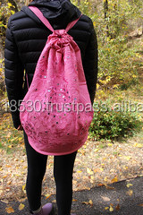 Unisex Indian Boho Festival Season Sling Backpack <b>Large</b> Capacity Tote Bag Beautiful Mirror Work Embroidery Beading Zipper - Product Image 5