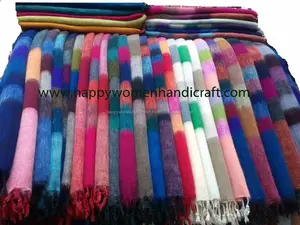 Nepali Blanket-<b>Shawl</b> with Stripe (Yak <b>Shawl</b>) - Product Image 1