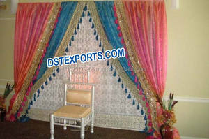 ม่านฉากหลังเวทีที่สง่างาม,ฉากหลังแต่งงานอินเดียสีม่วงล่าสุดของตกแต่งฉากหลังงานแต่งอินเดีย - Product Image 4