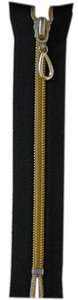Cremallera metálica abierta de cadena larga n. ° 4 con dientes dorados para prendas - Product Image 4
