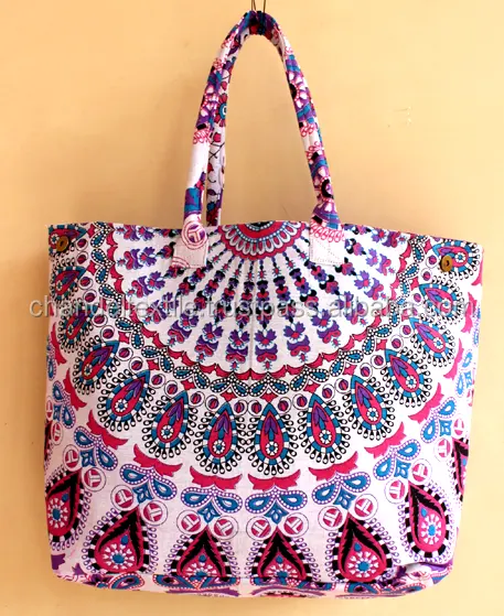 Mandala borsa a mano borsa arazzo ragazze tote bag indiano nuovo arrivo VINTAGE mandala hobo borsa in cotone bagaglio a mano all'ingrosso