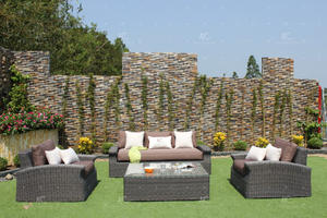 2018 diseño moderno al aire libre PE sofá de ratán sintético muebles de jardín de mimbre sala de estar Hotel Villa estilo clásico contemporáneo - Product Image 2