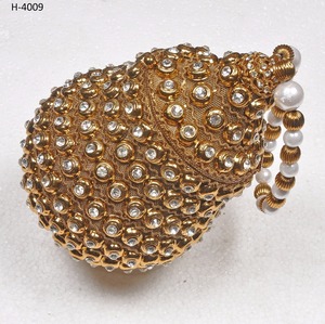 H4007 Handmade Metal Clutch Ladies High Quality Gold <b>Silver</b> Beaded Evening Party Bag Stone Work Bridal Fashion Saffiano Other - Product Image 4